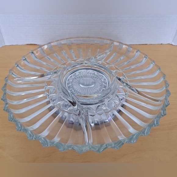 Kromex glass vintage Lazy Suzan appetizer tray serving tray platter made  in USA - Picture 2 of 12